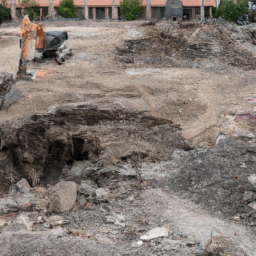 Démolition - Stade : Démontage des installations sportives Le Pré-Saint-Gervais